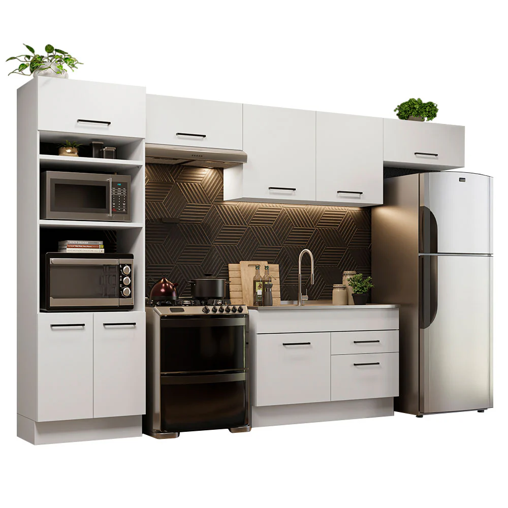 Armário de Cozinha Completa 350cm Branco Agata Madesa 01 - Image 2