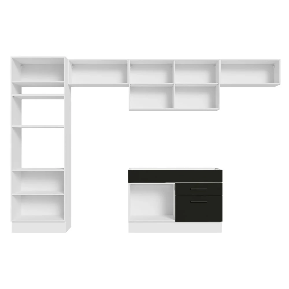 Armário de Cozinha Completa 350cm Branco/Preto Agata Madesa 01 - Image 12