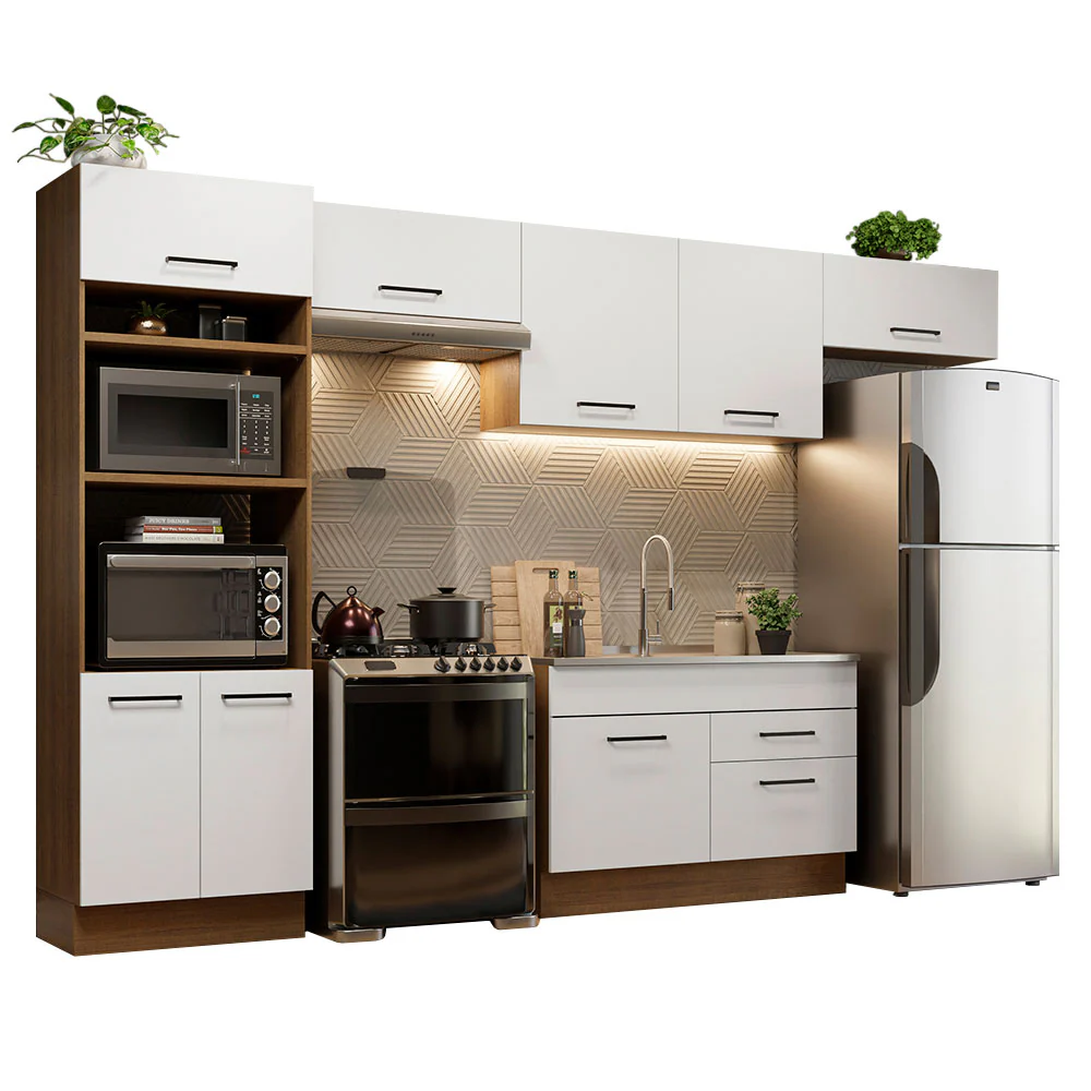 Armário de Cozinha Completa 350cm Rustic/Branco Agata Madesa 01 - Image 2