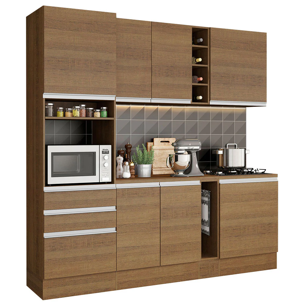 Armário de Cozinha Completa 220cm Rustic Áquila Madesa 04 - Image 2