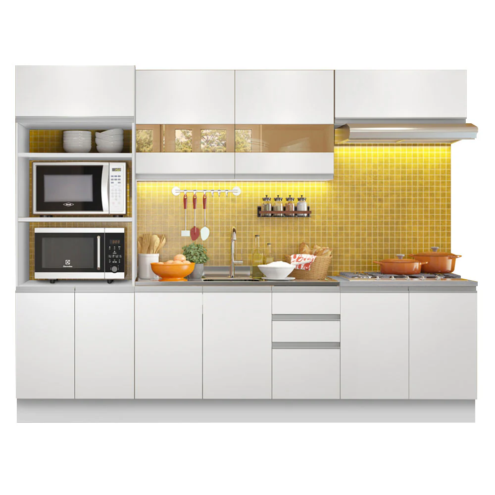 Armário de Cozinha Completa 270cm Branco Atenas Madesa 03 - Image 2