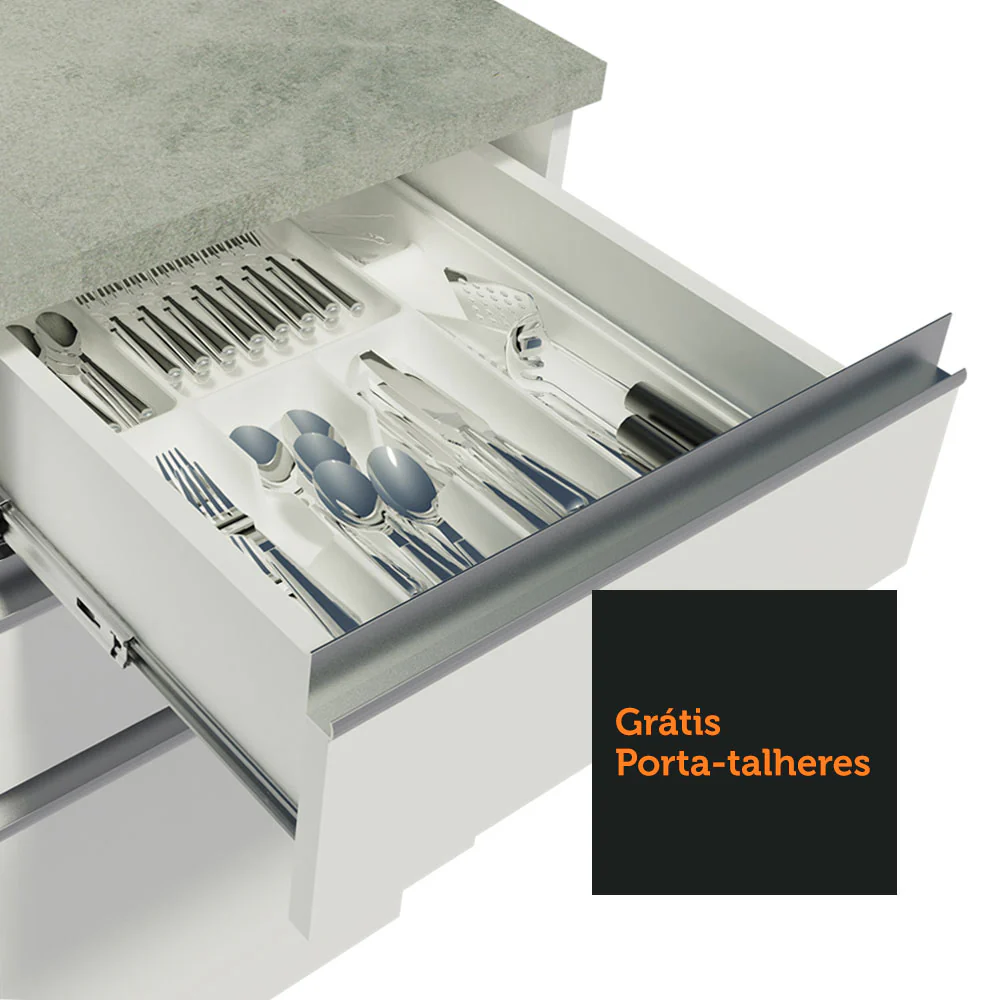 Armário de Cozinha Completa 270cm Branco Atenas Madesa 03 - Image 7