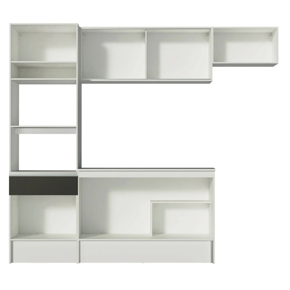 Armário de Cozinha Completa 240cm Branco/Preto/Branco Diamante Madesa 02 - Image 11