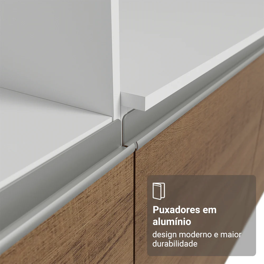 Armário de Cozinha Completa 240cm Branco/Rustic Diamante Madesa - Image 5