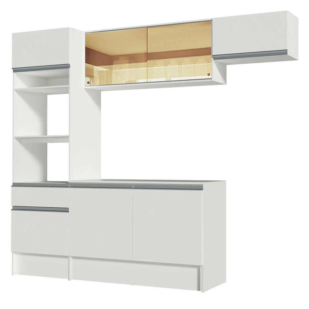 Armário de Cozinha Completa 240cm Branco Diamante Madesa 02 - Image 6