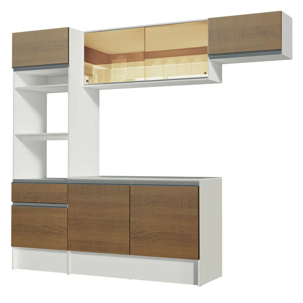 Armário de Cozinha Completa 240cm Branco/Rustic Diamante Madesa 02 - Image 10