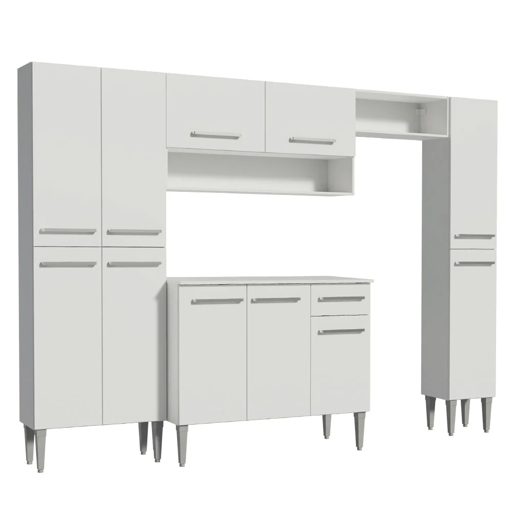 Armário de Cozinha Completa 261cm Branco Emilly Hit Madesa - Image 10