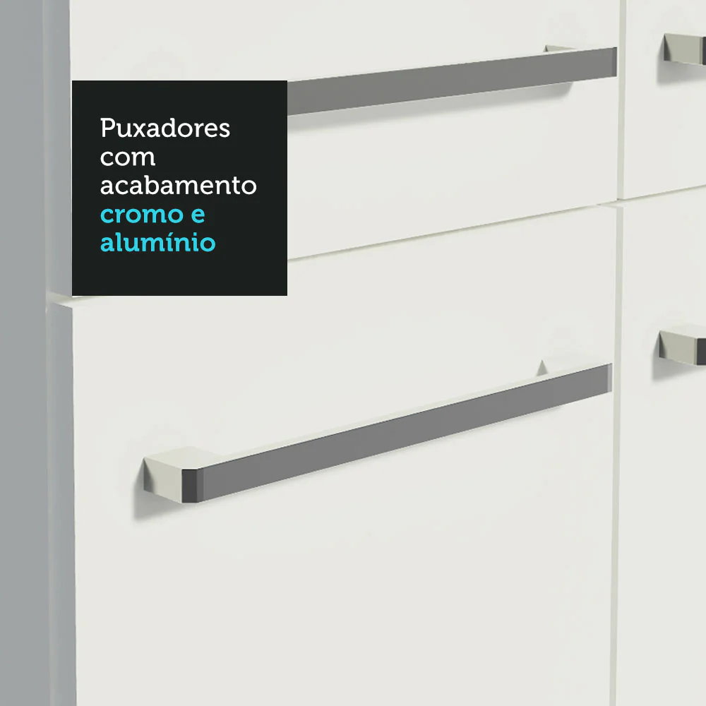 Armário de Cozinha Completa 261cm Branco Emilly Hit Madesa - Image 6