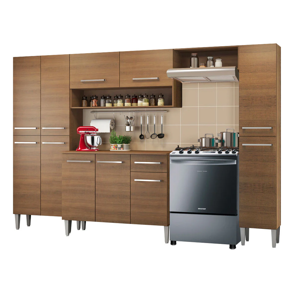 Armário de Cozinha Completa 261cm Rustic Emilly Hit Madesa - Image 2
