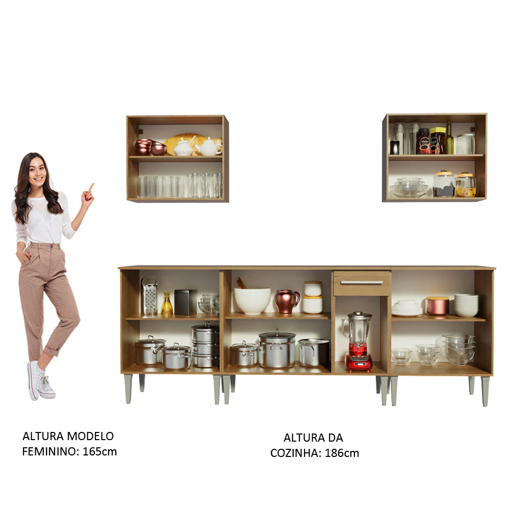 Armário de Cozinha Completa 233cm Rustic Emilly King Madesa 01 - Image 5