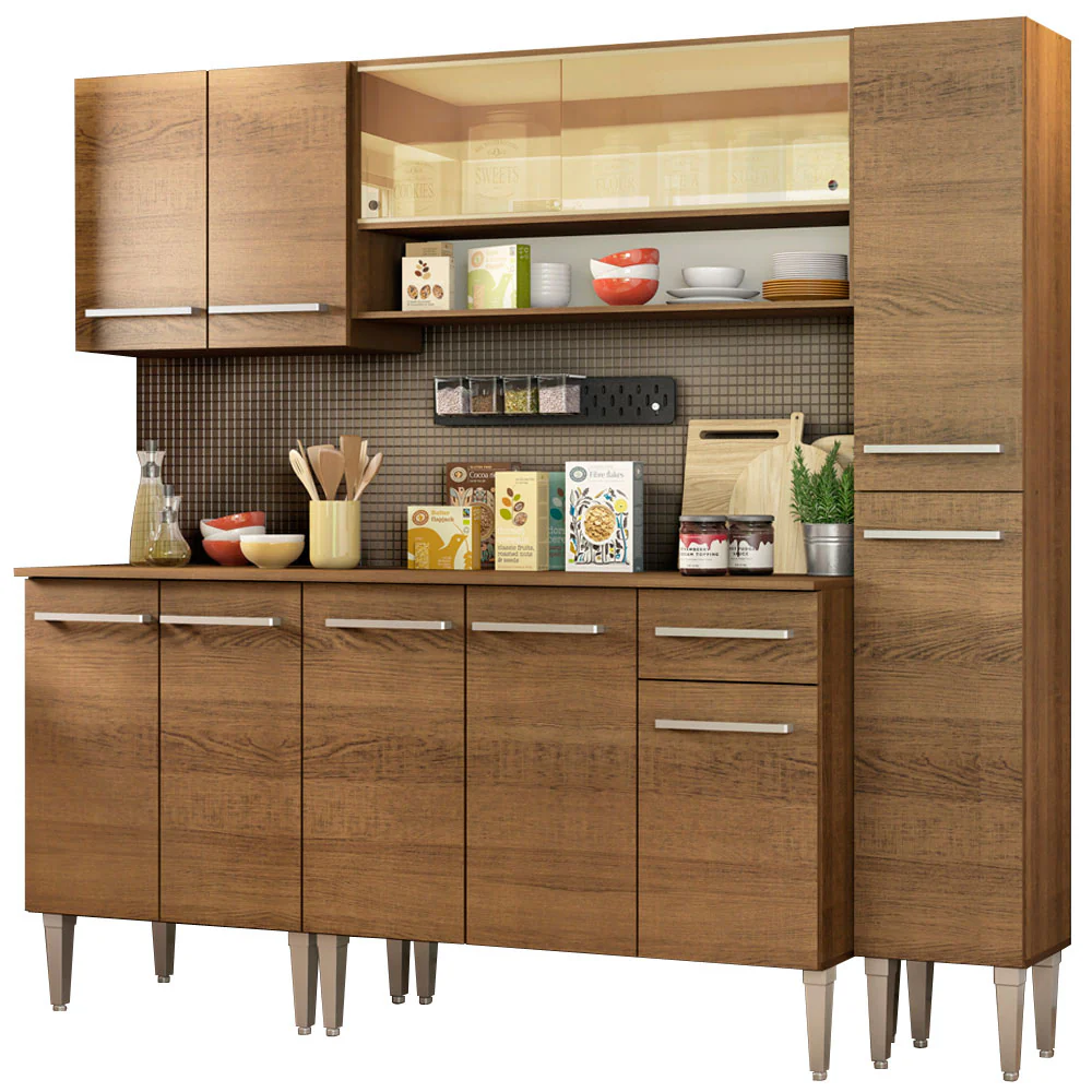 Armário de Cozinha Completa 201cm Rustic Emilly Sky Madesa 04 - Image 2