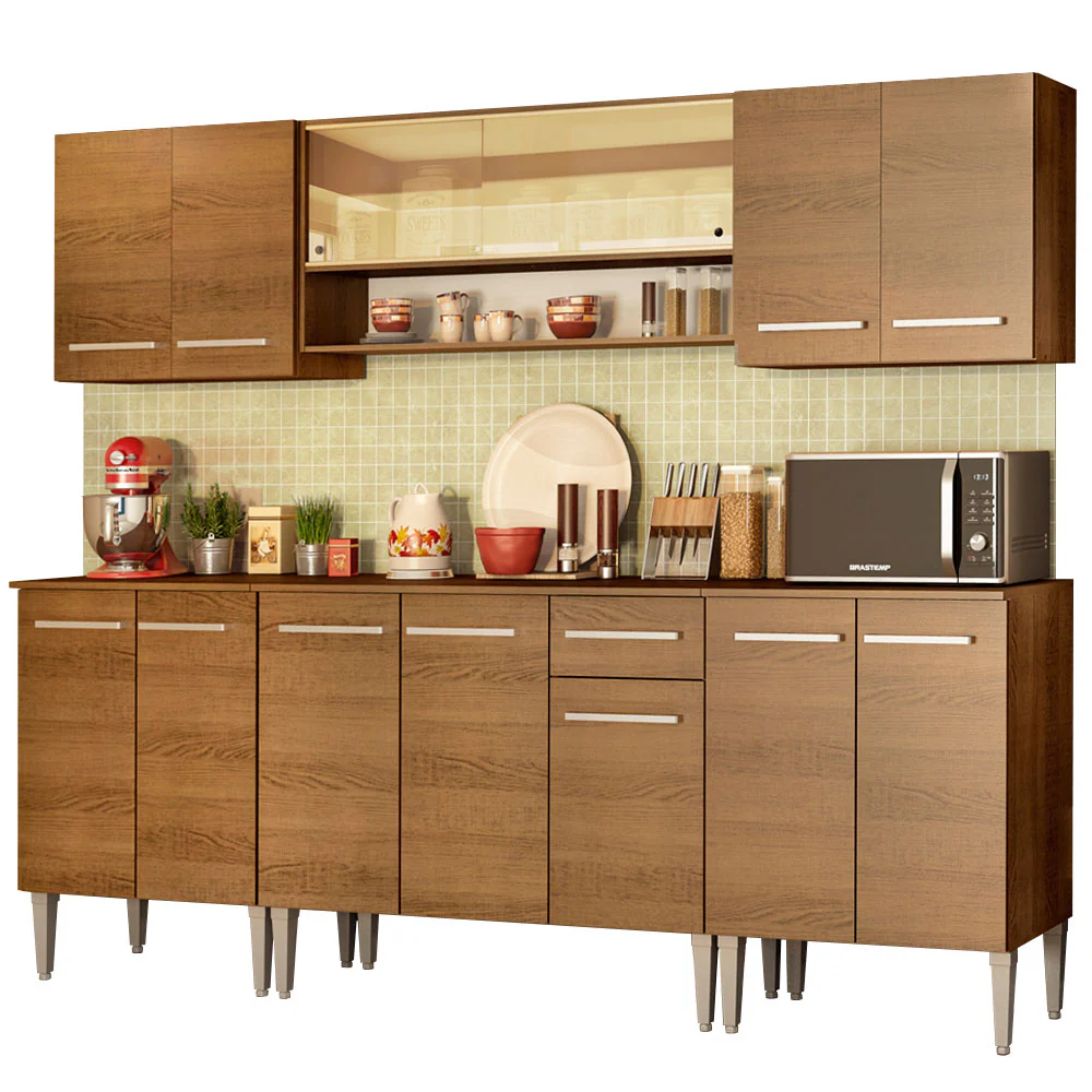 Armário de Cozinha Completa 233cm Rustic Emilly Smile Madesa 04 - Image 2