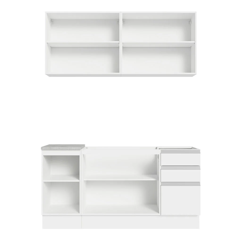 Armário de Cozinha Compacta 160cm Branco Glamy Madesa 01 - Image 11