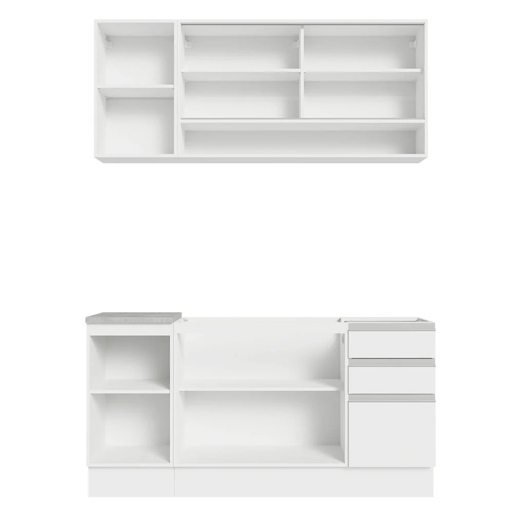 Armário de Cozinha Compacta 160cm Branco Glamy Madesa 02 - Image 11