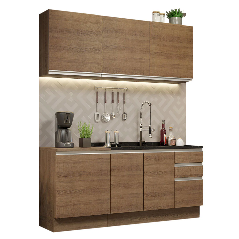 Armário de Cozinha Compacta 180cm Rustic Glamy Madesa 05 - Image 2