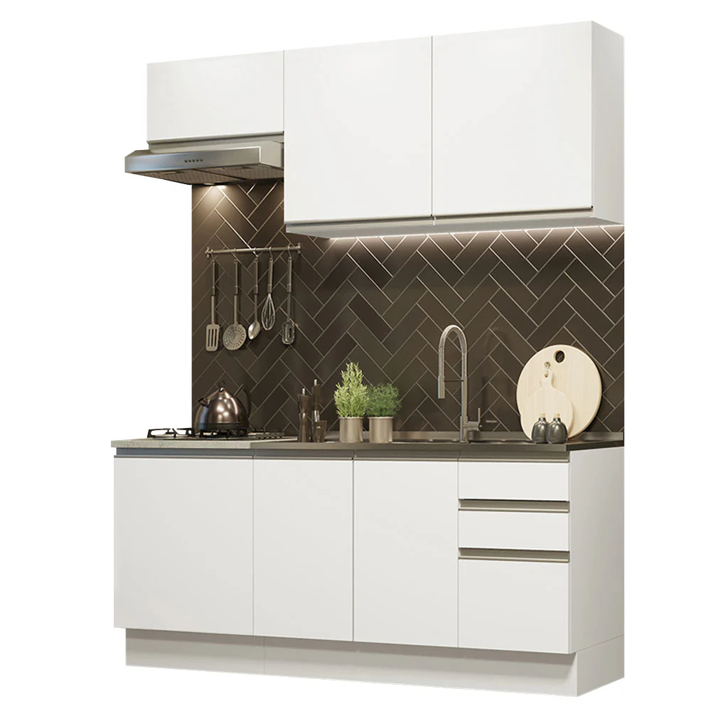 Armário de Cozinha Compacta 180cm Branco Glamy Madesa 07 - Image 2