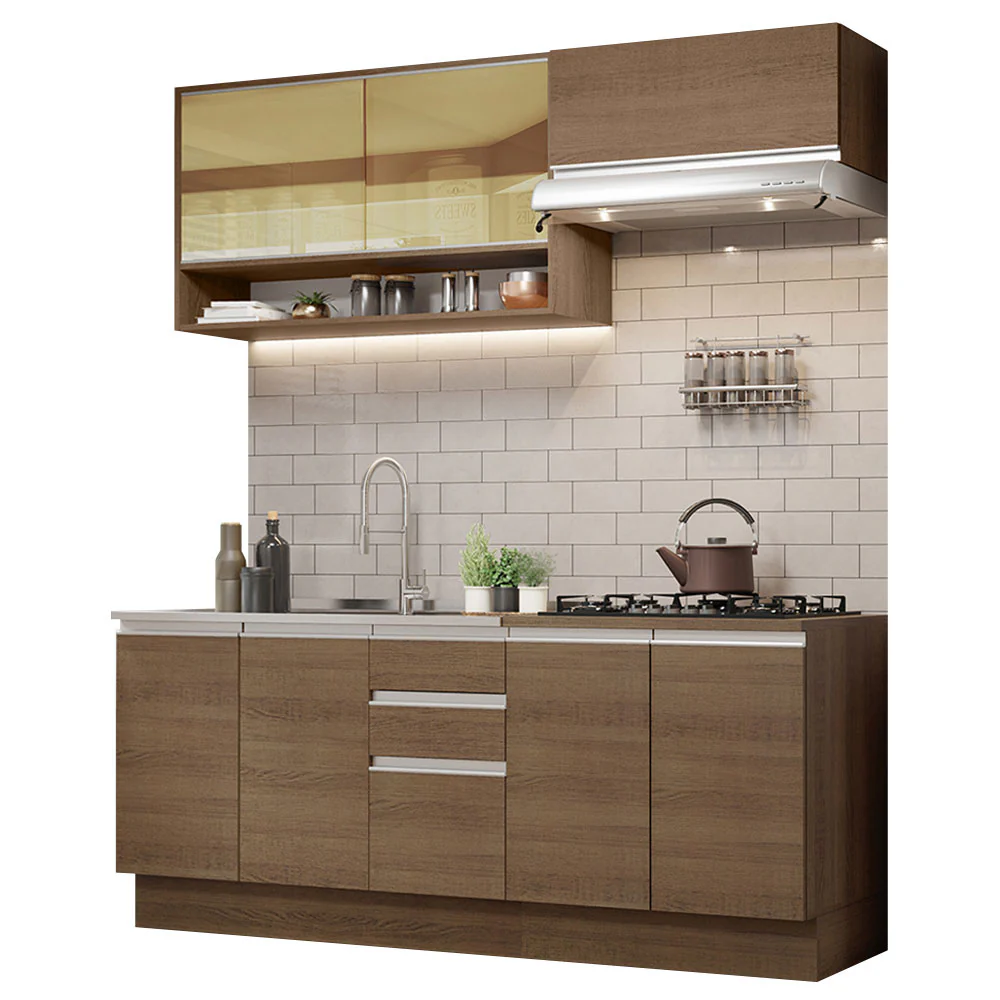 Armário de Cozinha Compacta 200cm Rustic Glamy Madesa 03 - Image 2