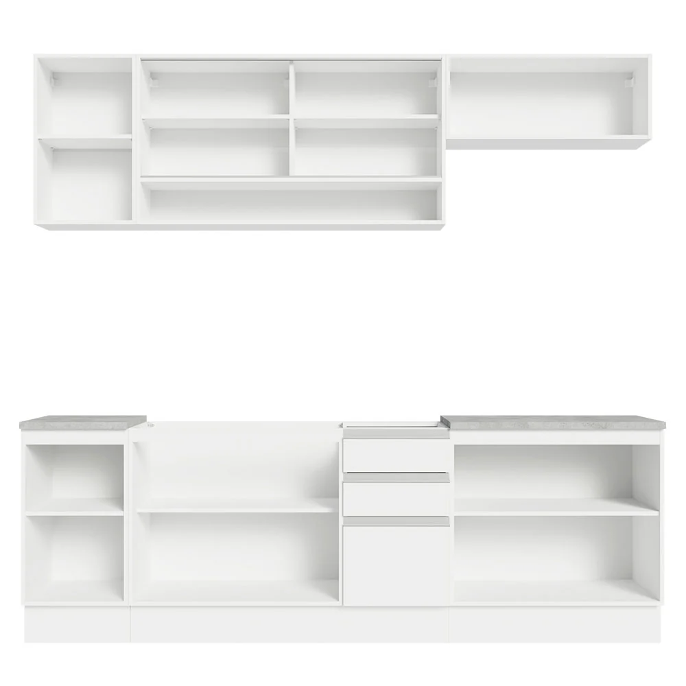 Armário de Cozinha Completa 240cm Branco Glamy Madesa 03 - Image 11