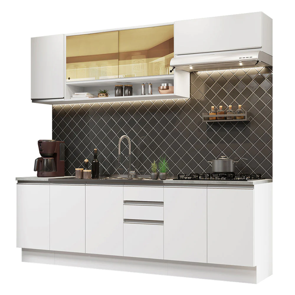 Armário de Cozinha Completa 240cm Branco Glamy Madesa 03 - Image 2