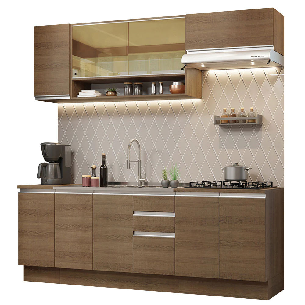 Armário de Cozinha Completa 240cm Rustic Glamy Madesa 03 - Image 2