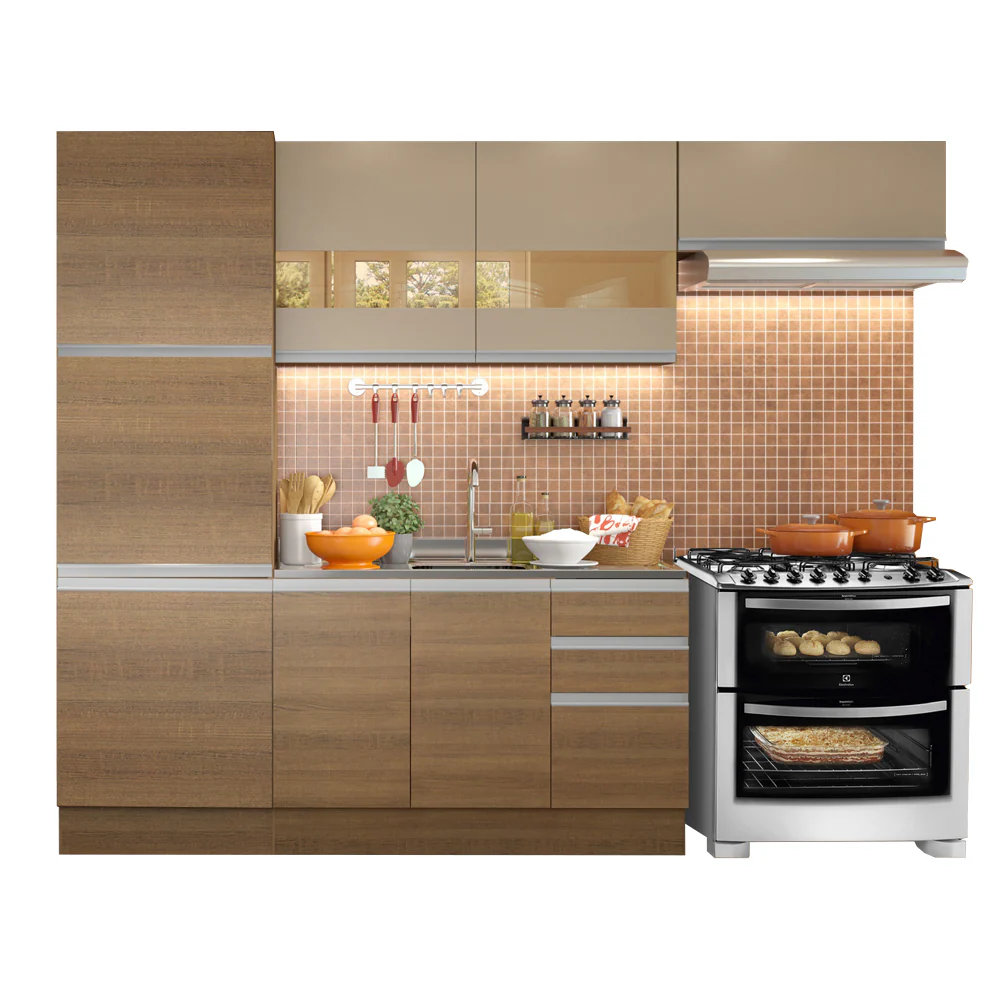 Armário de Cozinha Completa 260cm Rustic/Crema Glamy Madesa 02 - Image 2