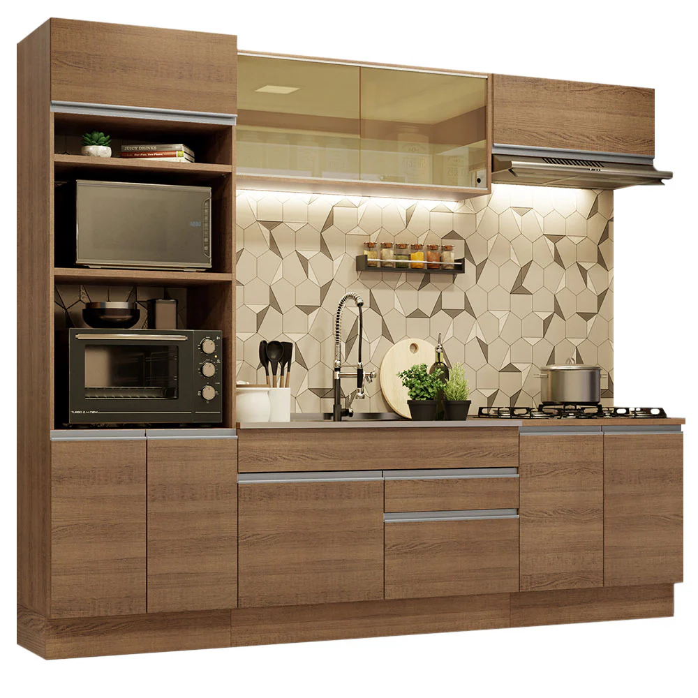 Armário de Cozinha Completa 270cm Rustic Glamy Madesa 10 - Image 2