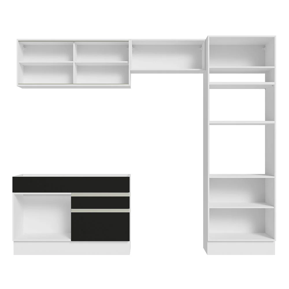 Armário de Cozinha Completa 270cm Branco/Preto Glamy Madesa 12 - Image 11