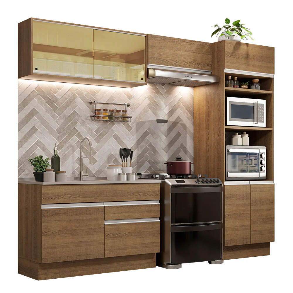 Armário de Cozinha Completa 270cm Rustic Glamy Madesa 12 - Image 2