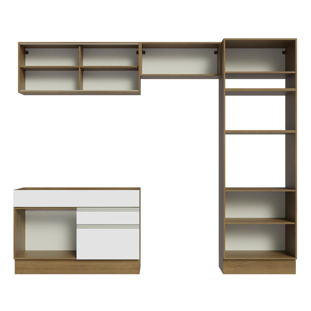 Armário de Cozinha Completa 270cm Rustic/Branco Glamy Madesa 12 - Image 11