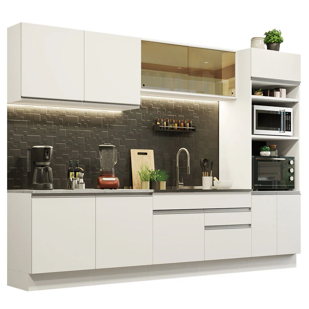 Armário de Cozinha Completa 310cm Branco Glamy Madesa 01 - Image 2