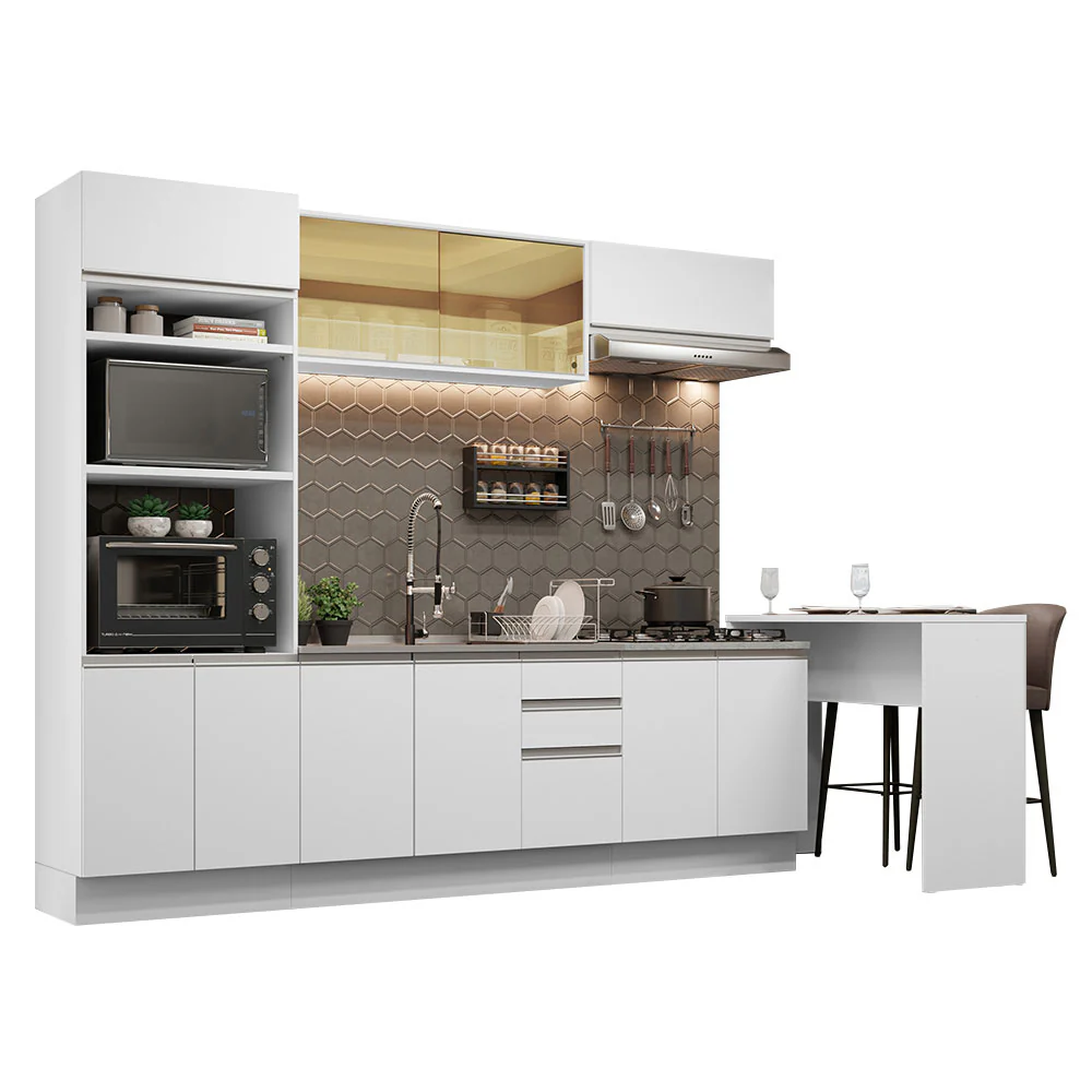 Armário de Cozinha Completa 315cm Branco Glamy Madesa 01 - Image 2