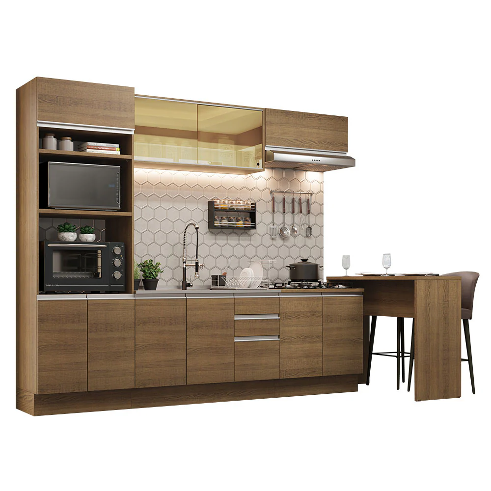 Armário de Cozinha Completa 315cm Rustic Glamy Madesa 01 - Image 2