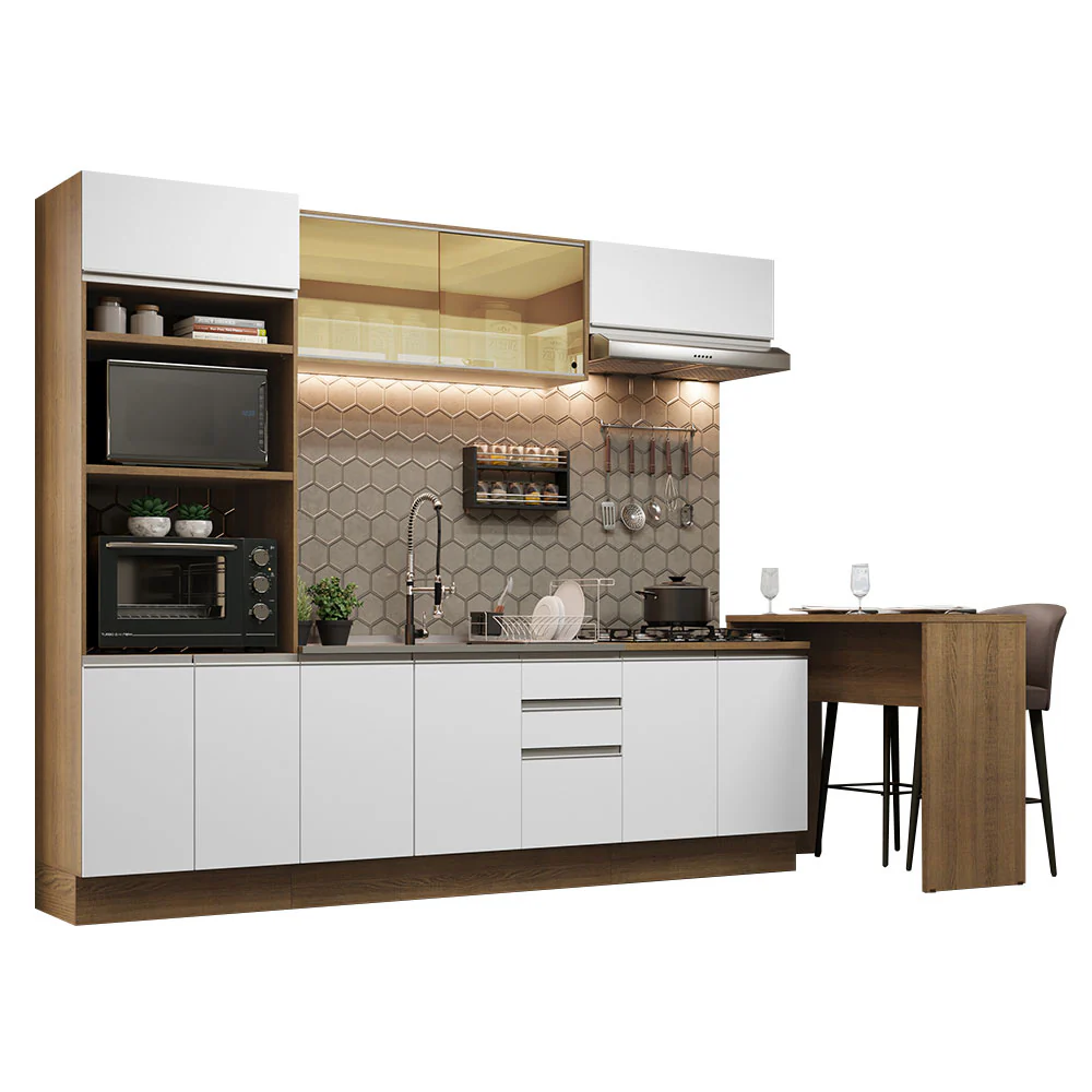 Armário de Cozinha Completa 315cm Rustic/Branco Glamy Madesa 01 - Image 2