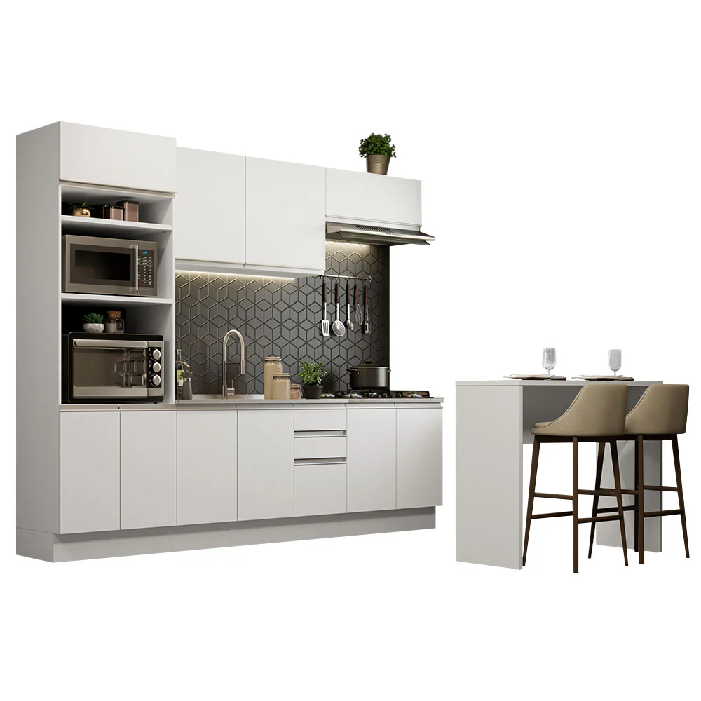 Armário de Cozinha Completa 315cm Branco Glamy Madesa 02 - Image 2