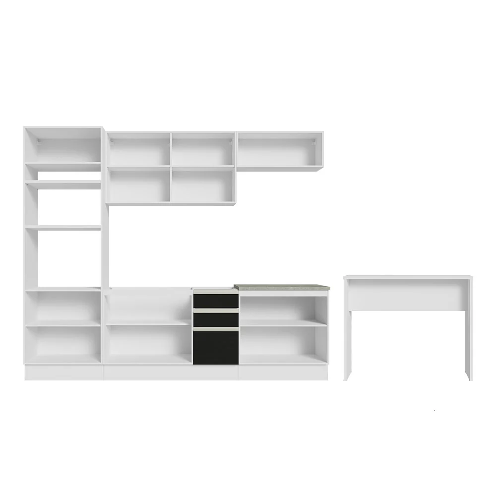 Armário de Cozinha Completa 315cm Branco/Preto Glamy Madesa 02 - Image 12