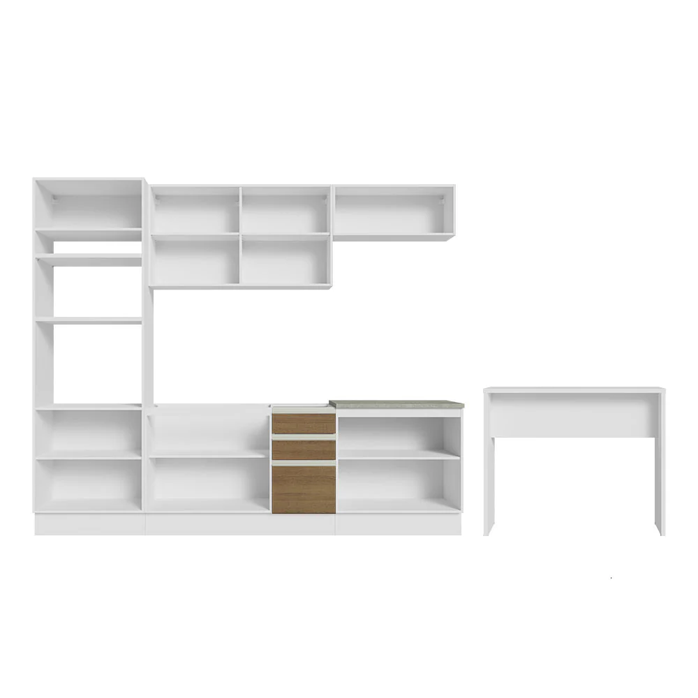 Armário de Cozinha Completa 315cm Branco/Rustic Glamy Madesa 02 - Image 12