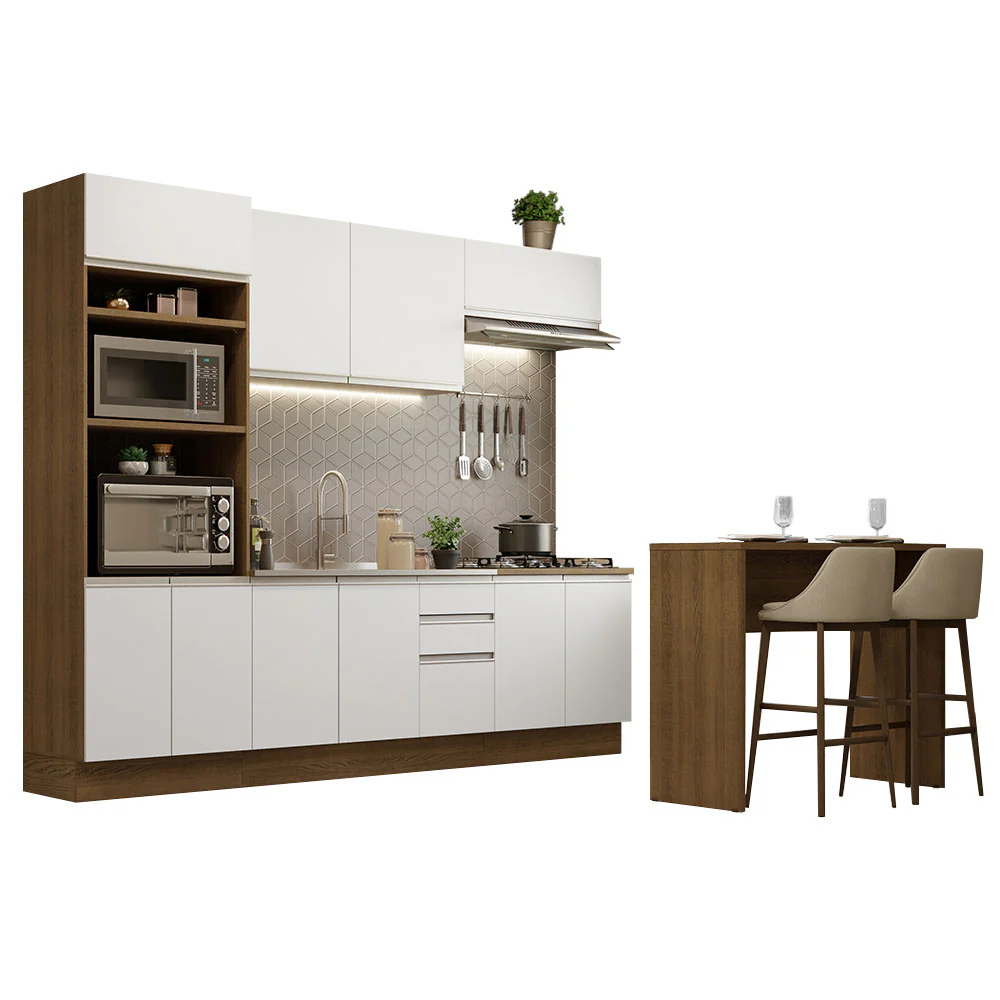 Armário de Cozinha Completa 315cm Rustic/Branco Glamy Madesa 02 - Image 2
