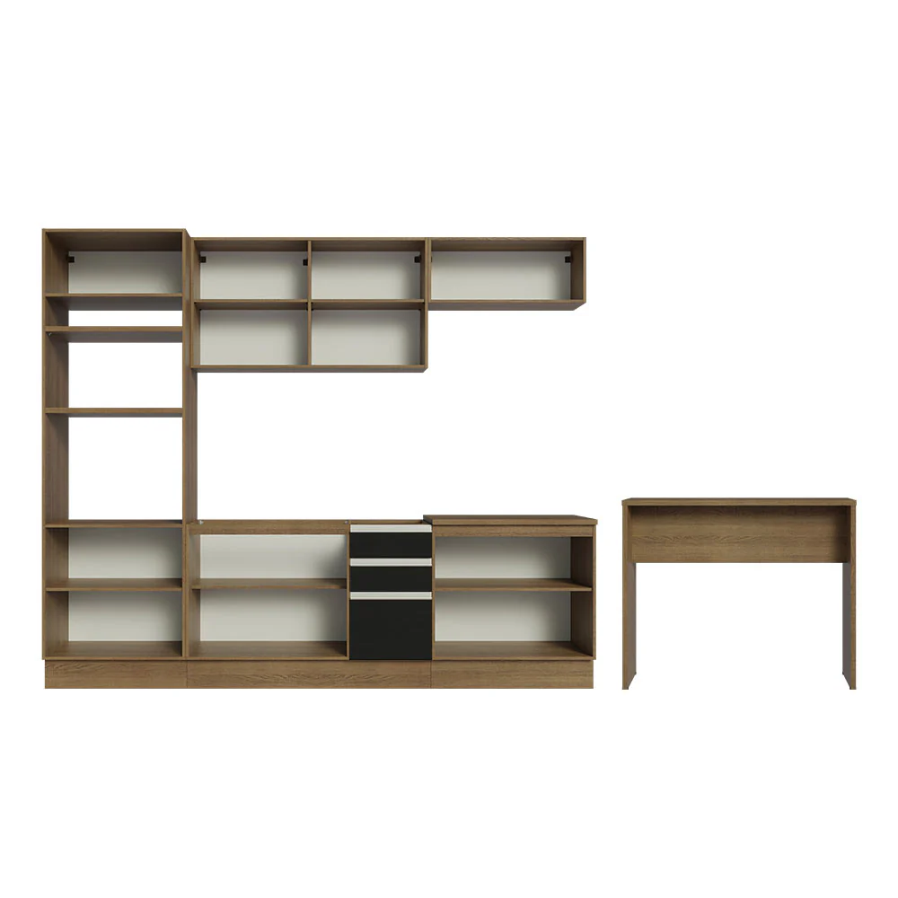 Armário de Cozinha Completa 315cm Rustic/Preto Glamy Madesa 02 - Image 12