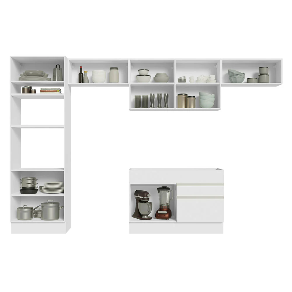 Armário de Cozinha Completa 350cm Branco Glamy Madesa 01 - Image 10
