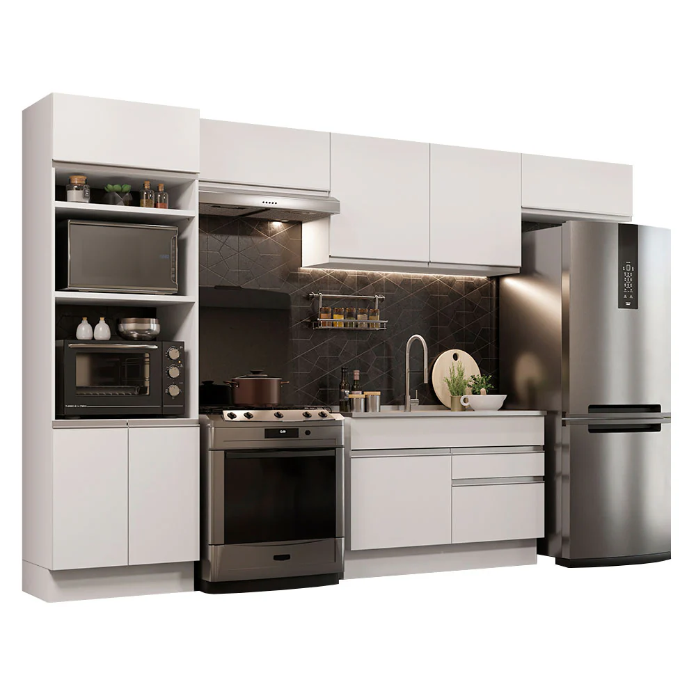 Armário de Cozinha Completa 350cm Branco Glamy Madesa 01 - Image 2