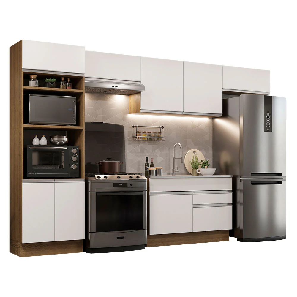Armário de Cozinha Completa 350cm Rustic/Branco Glamy Madesa 01 - Image 2