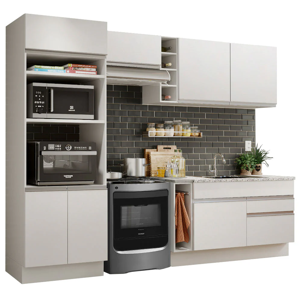 Armário de Cozinha Completa 270cm Branco Jade Madesa 09 - Image 2