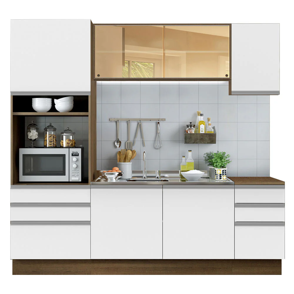 Armário de Cozinha Completa 220cm Rustic/Branco Glamy Madesa 01 - Image 2