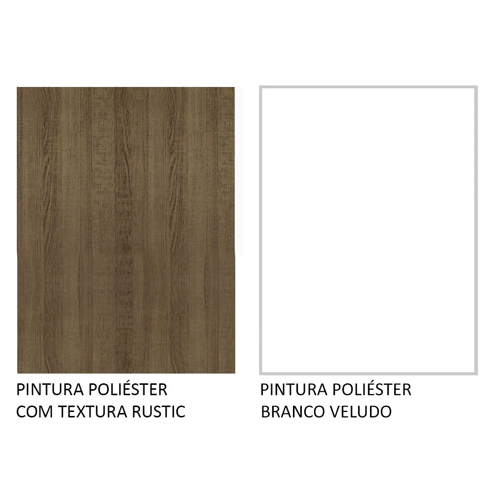Armário de Cozinha Completa 260 x 60 cm Rustic Branco Veludo Lux Madesa 05 - Image 11