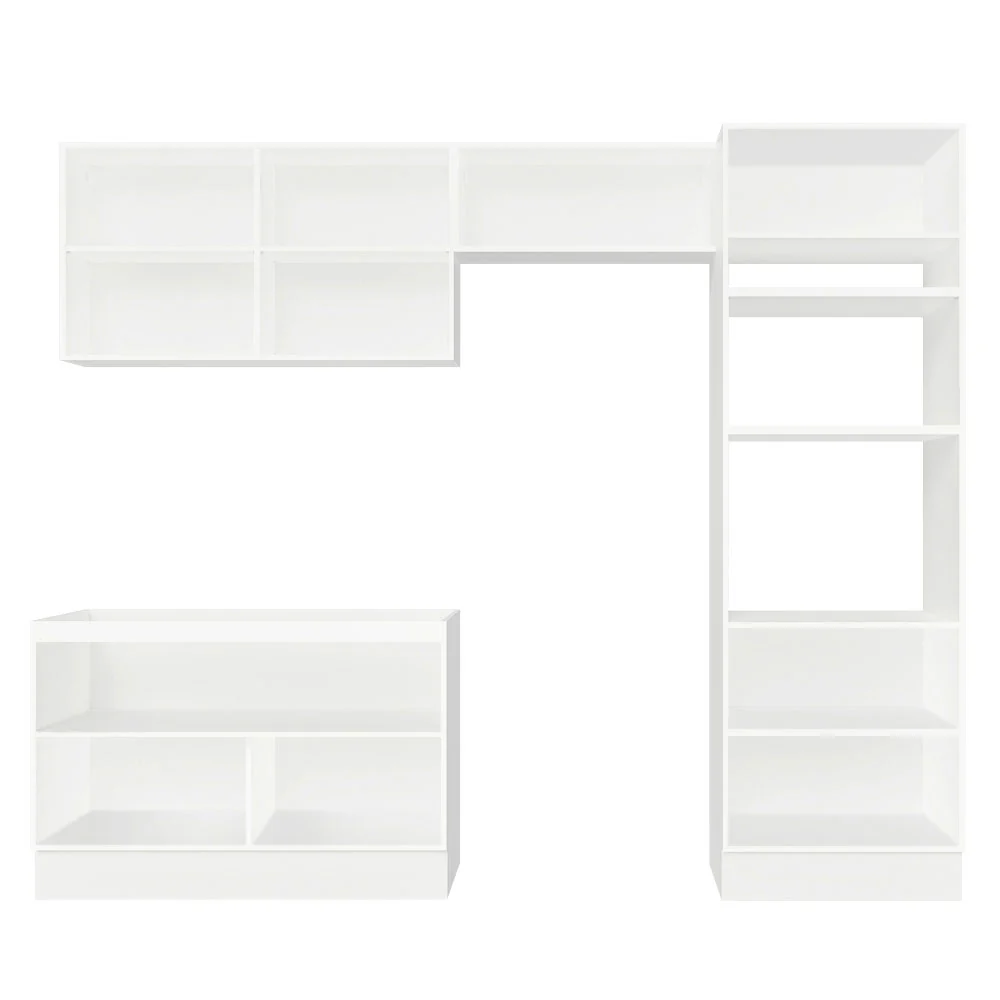 Armário de Cozinha Completa 270 x 60 cm Branco Branco Veludo Lux Madesa 01 - Image 10