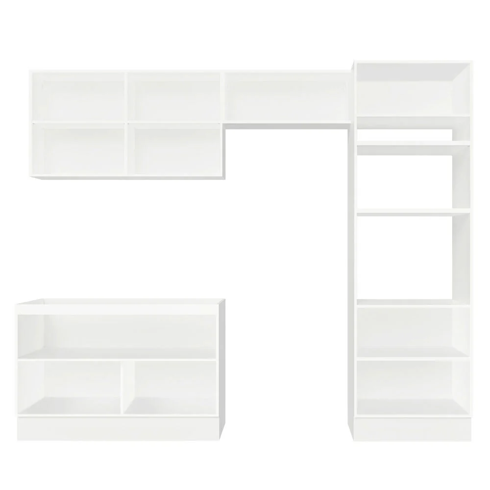 Armário de Cozinha Completa 270 x 60 cm Branco Cinza Lux Madesa 01 - Image 11