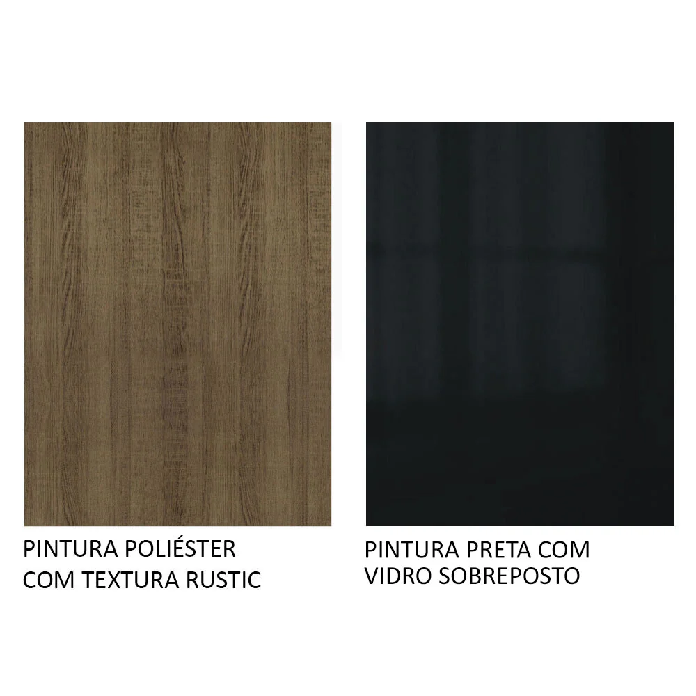 Armário de Cozinha Completa 340 x 60 cm Rustic/Preto Lux Madesa 01 - Image 11