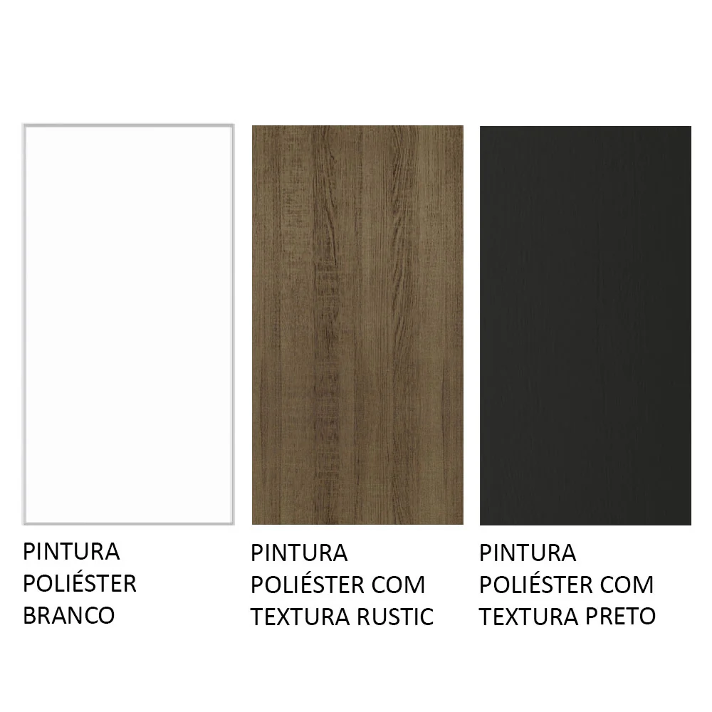Armário de Cozinha Completa 280cm Branco/Preto/Rustic Marcela Madesa 03 - Image 11
