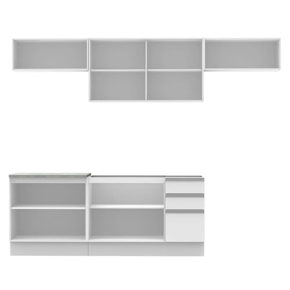 Armário de Cozinha Completa 280cm Branco Mariana Madesa 02 - Image 11