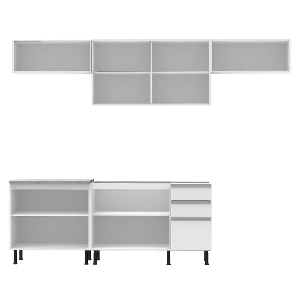 Armário de Cozinha Completa 280cm Branco Mariana Madesa 02SR - Image 11